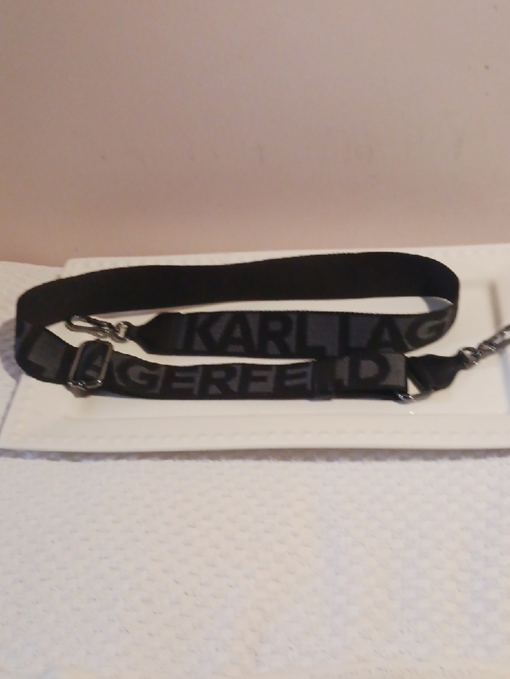 ⚜️Karl Lagerfeld ⚜️Black Logo Adjustable Replacement  Shoulder Crossbody Strap
